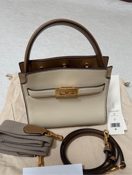 Tory Burch Handbags - Tory Burch Leather Top-Handle Satchel in Cream and Brown